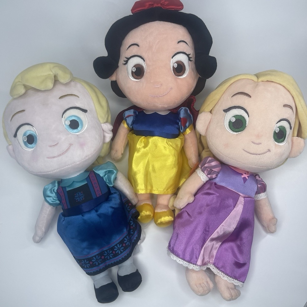 Disney‎ Animator's Plush Princess Dolls LOT of 3 : Rapunzel Snow White Elsa 12"